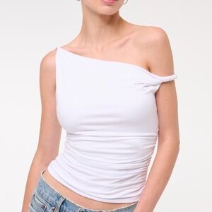 Abercrombie & Fitch White Off-Shoulder Top